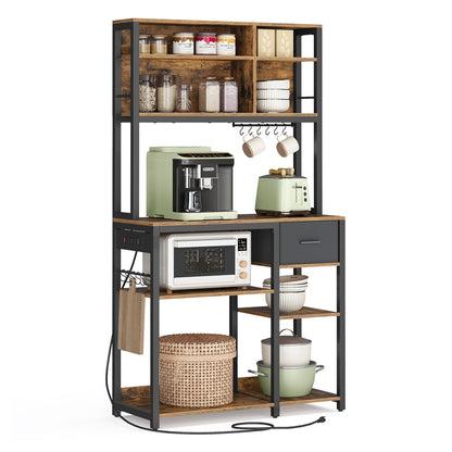 Bakers Rack with Charging Station