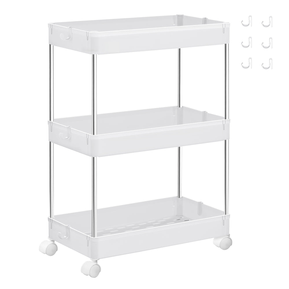 White Storage Trolley with 3 Baskets - image 1