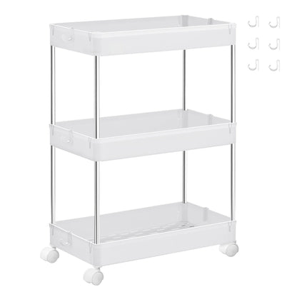 White Storage Trolley with 3 Baskets - image 1