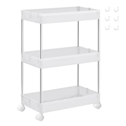 White Storage Trolley with 3 Baskets - image 1