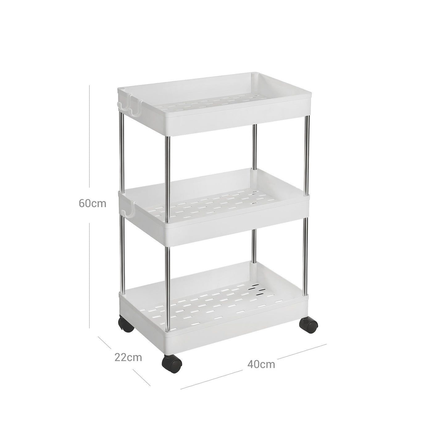 White Storage Trolley with 3 Baskets - image 7