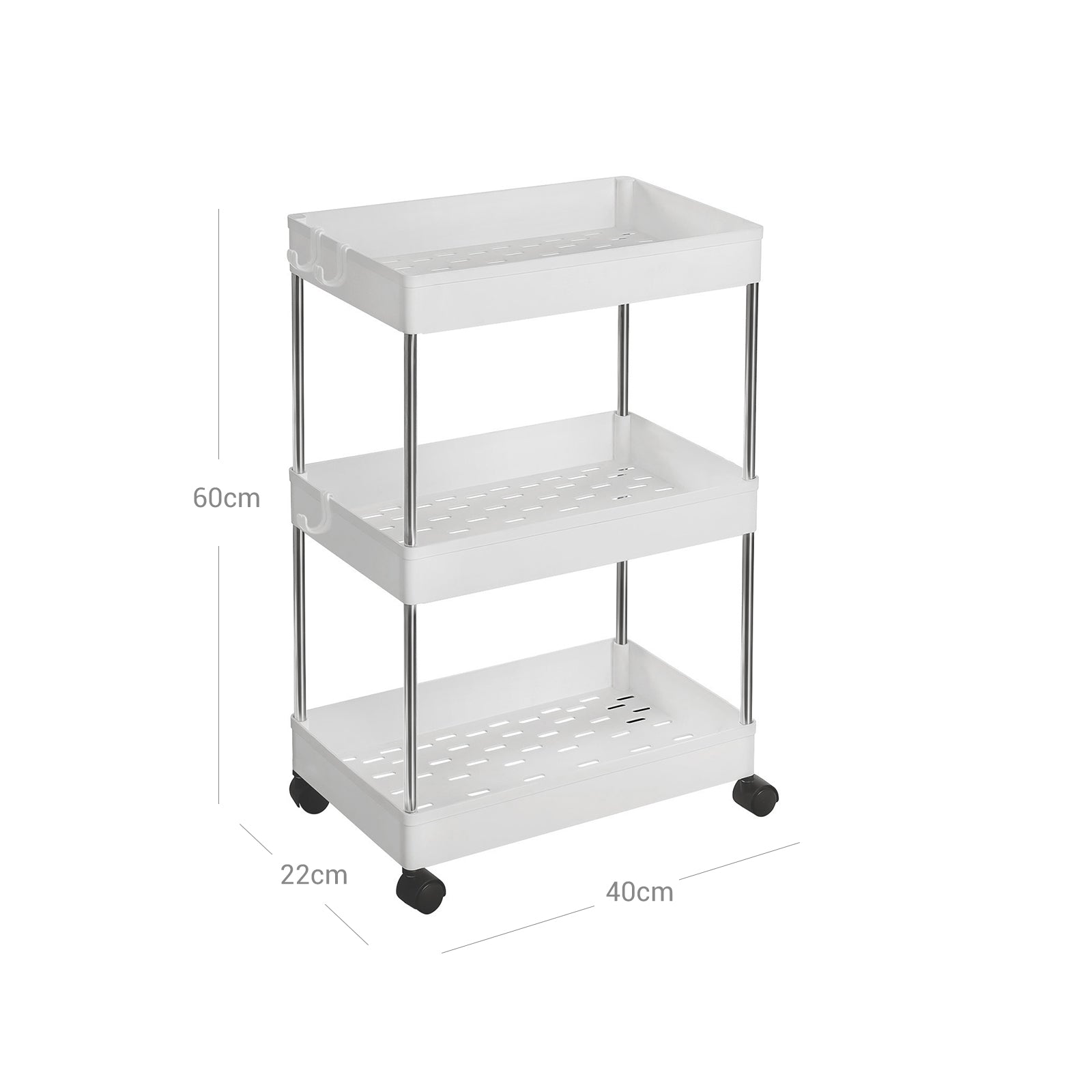White Storage Trolley with 3 Baskets - image 7