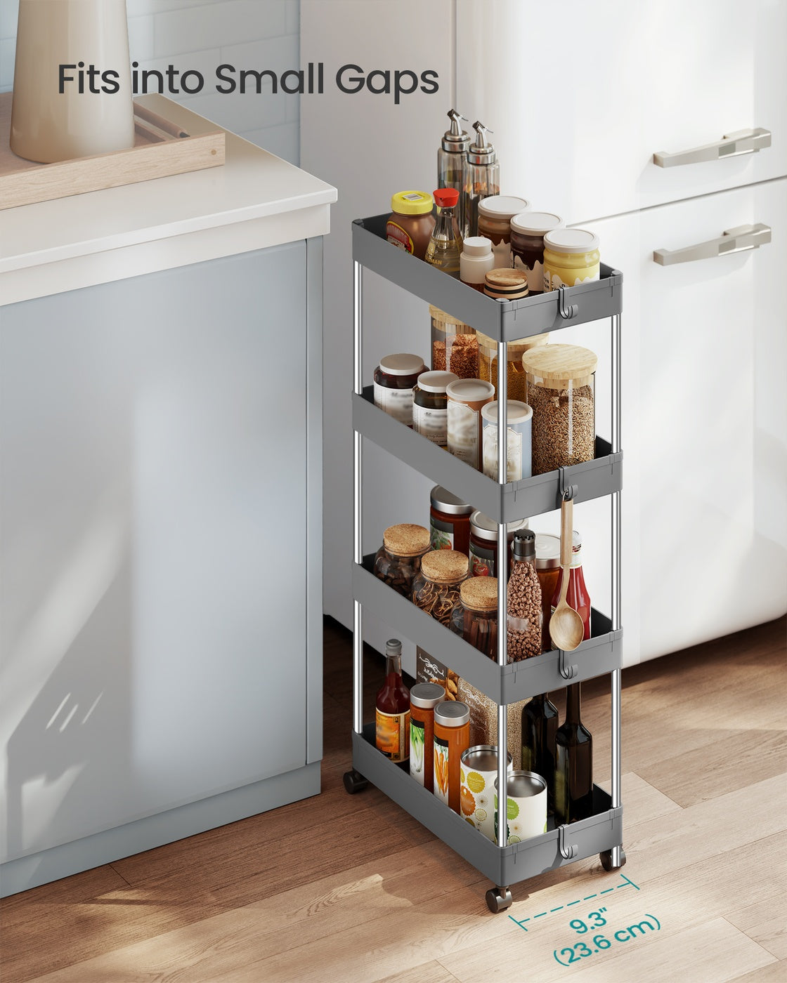 White Storage Trolley with 3 Baskets - image 11