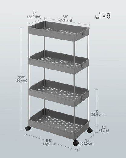 White Storage Trolley with 3 Baskets - image 12