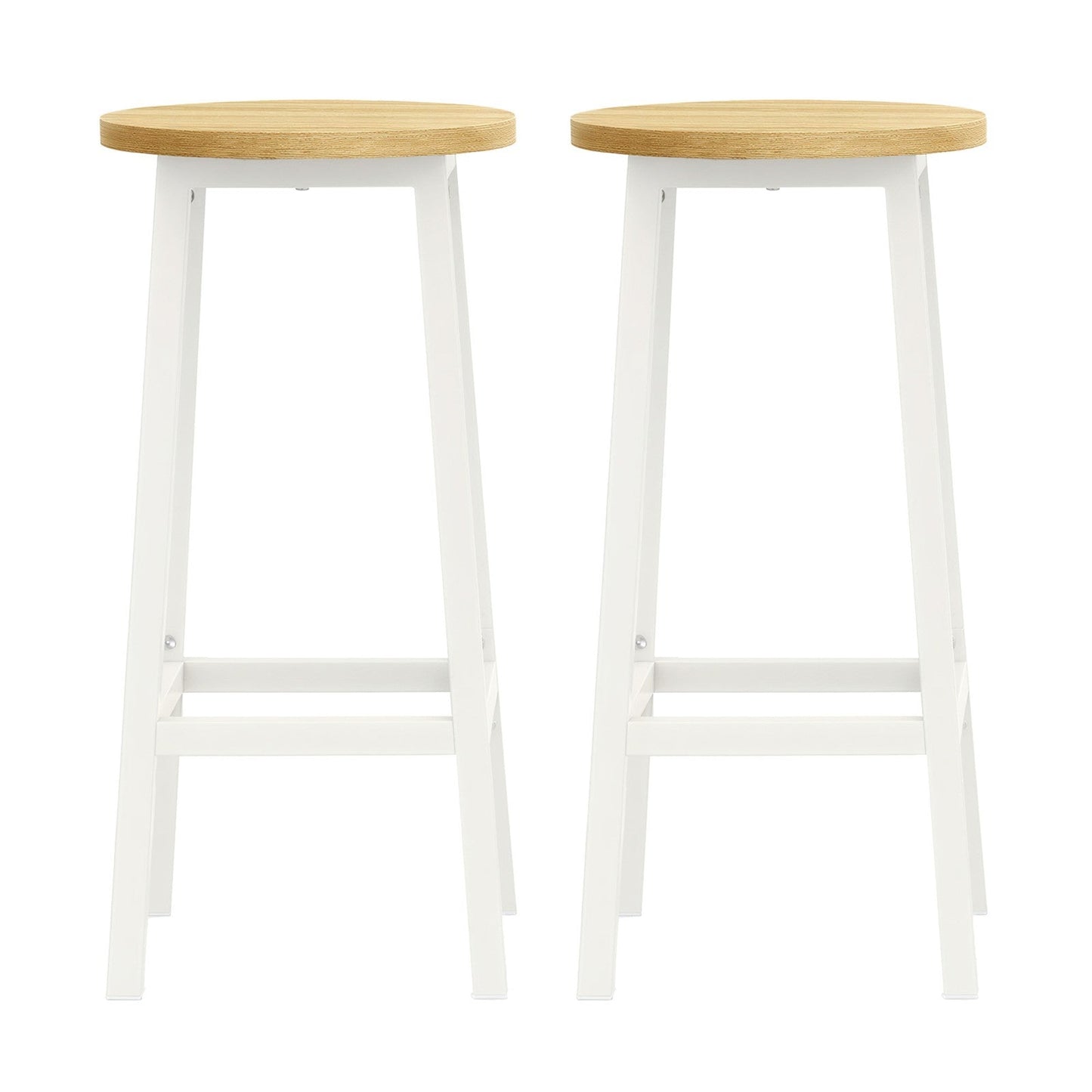 Set of 2 Kitchen Bar Stools, Dining Room Bar Chairs for Breakfast Bar, Metal Frame, with Footrests - image 1