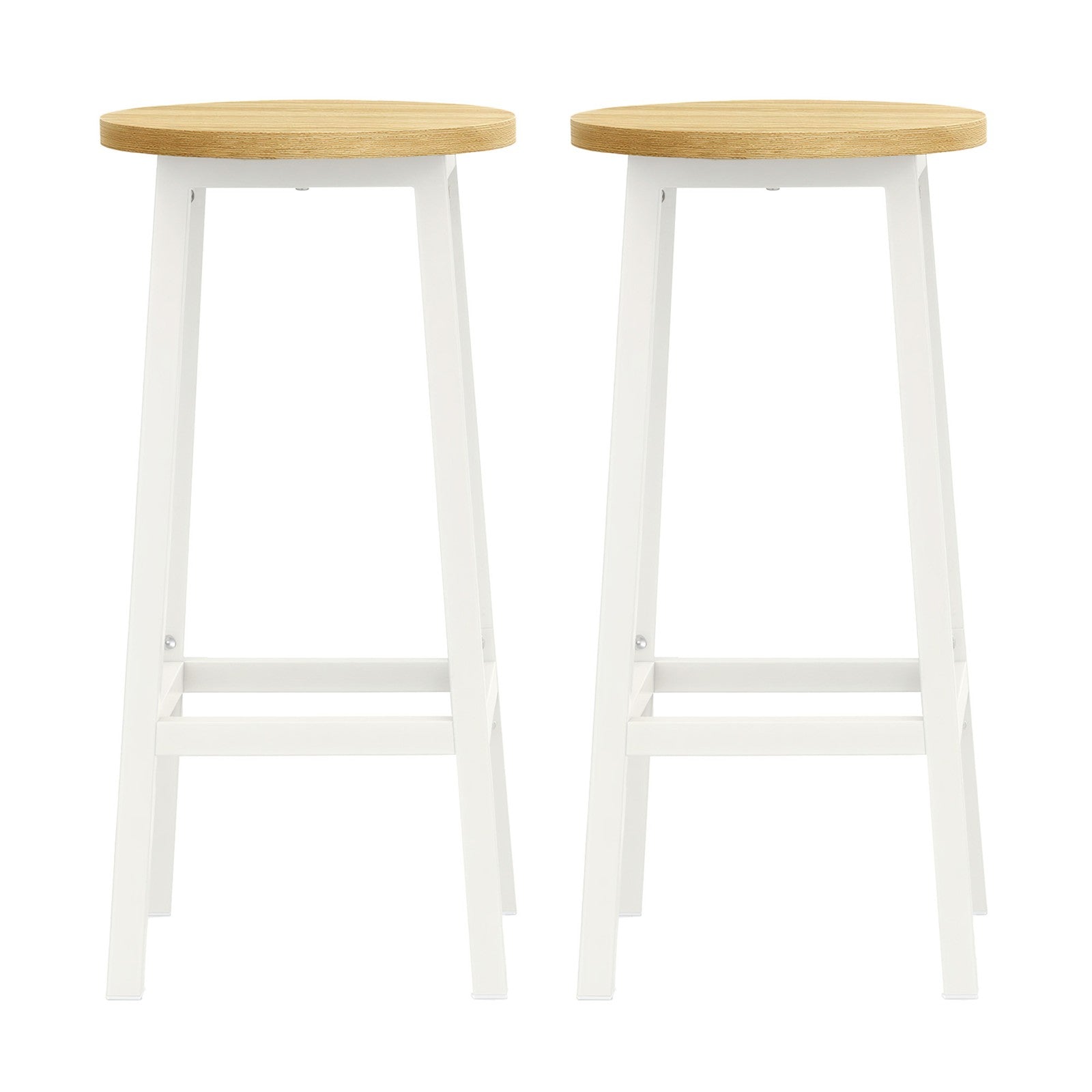 Set of 2 Kitchen Bar Stools, Dining Room Bar Chairs for Breakfast Bar, Metal Frame, with Footrests - image 1