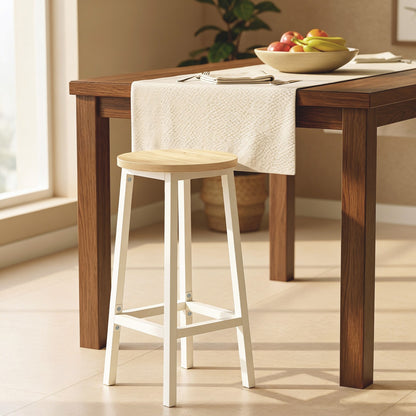 Set of 2 Kitchen Bar Stools, Dining Room Bar Chairs for Breakfast Bar, Metal Frame, with Footrests - image 5
