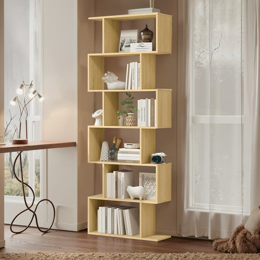 Bookshelf, 6-Tier Bookcase, Room Divider - image 1