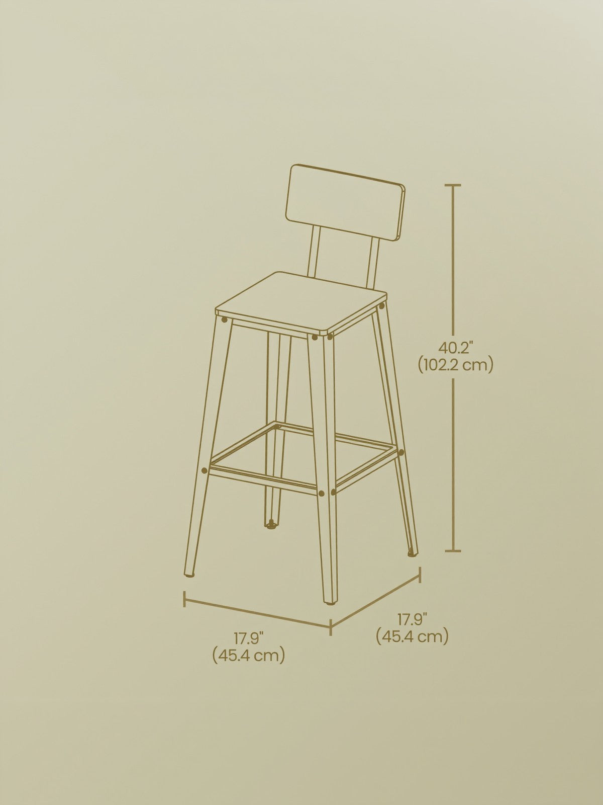 Set of 2 Industrial Kitchen Bar Stools, Bar Chairs for Breakfast Bar, Metal Frame, Supportive Backrest, Black - image 14