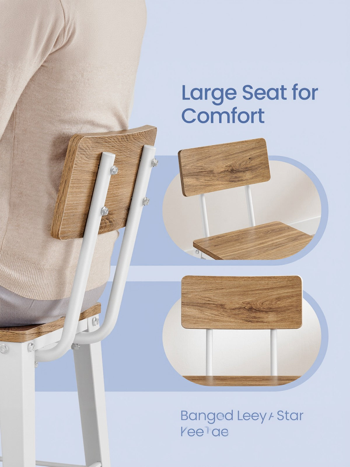Set of 2 Industrial Kitchen Bar Stools, Bar Chairs for Breakfast Bar, Metal Frame, Supportive Backrest, Black - image 17
