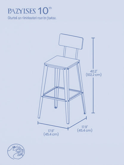 Set of 2 Industrial Kitchen Bar Stools, Bar Chairs for Breakfast Bar, Metal Frame, Supportive Backrest, Black - image 20