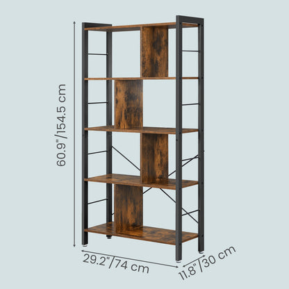 5-Tier Bookshelf, Large Storage Shelf, for Home Office - image 3