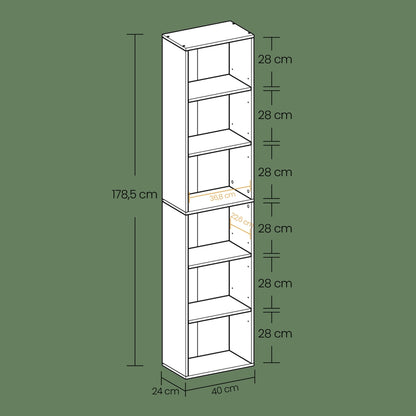 Bookshelf with 6 Shelves, Bookcase, for Home Office - image 16