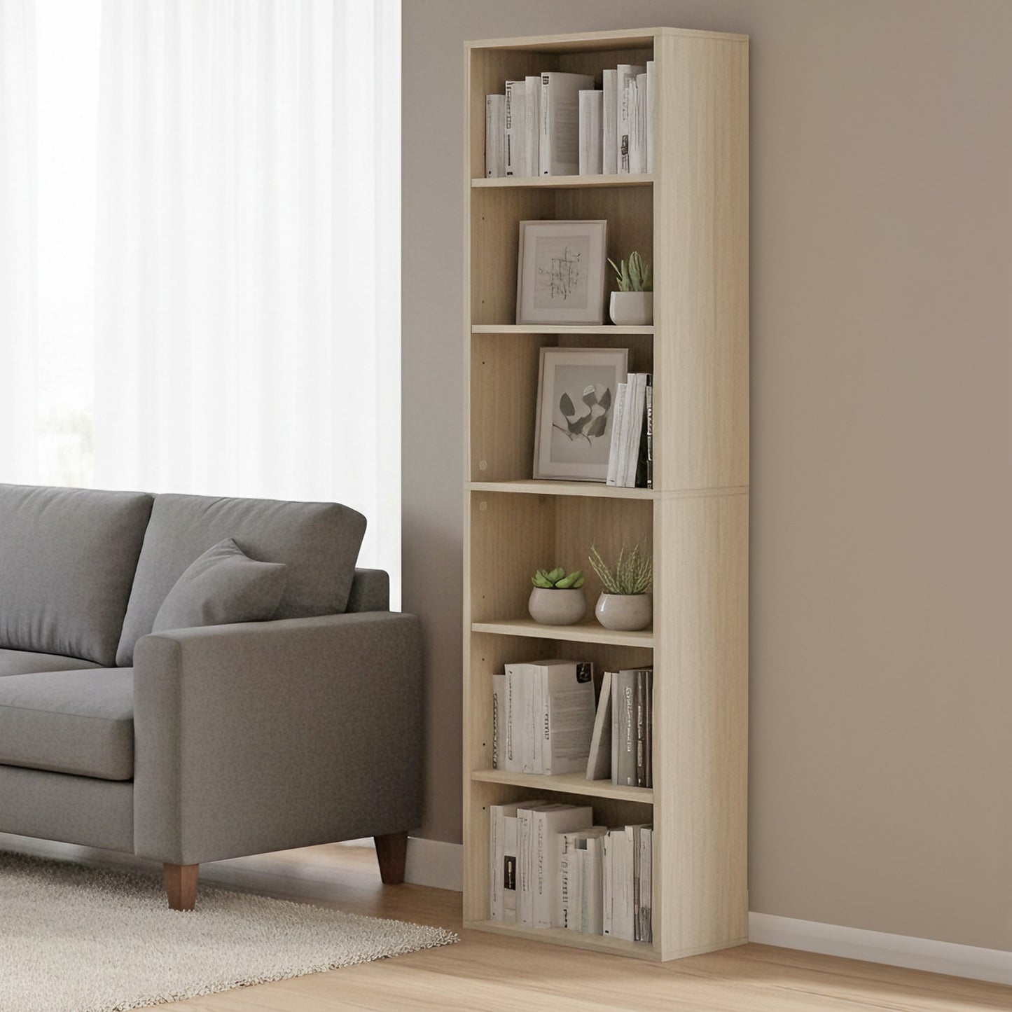 Bookshelf with 6 Shelves, Bookcase, for Home Office - image 42