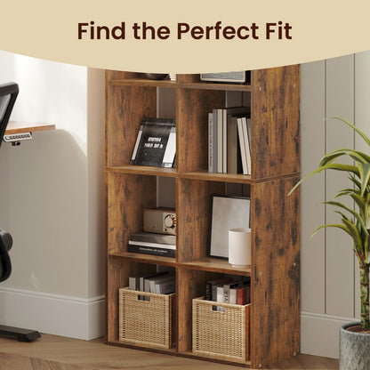 10-Cube Shelving Unit, Living Room Bookcase, Brown - image 3