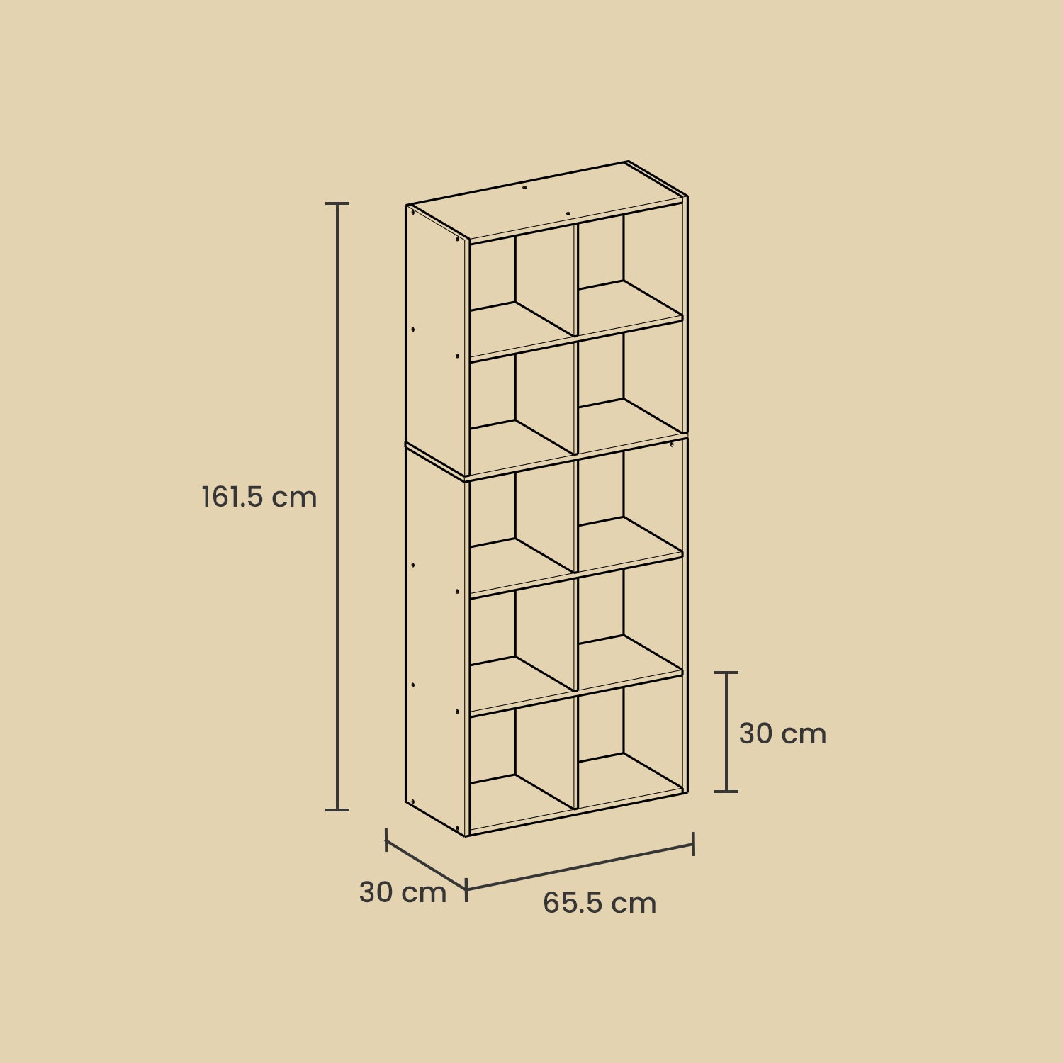 10-Cube Shelving Unit, Living Room Bookcase, Brown - image 6