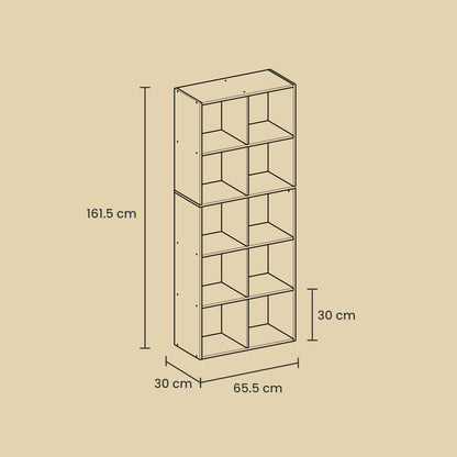 10-Cube Shelving Unit, Living Room Bookcase, Brown - image 6