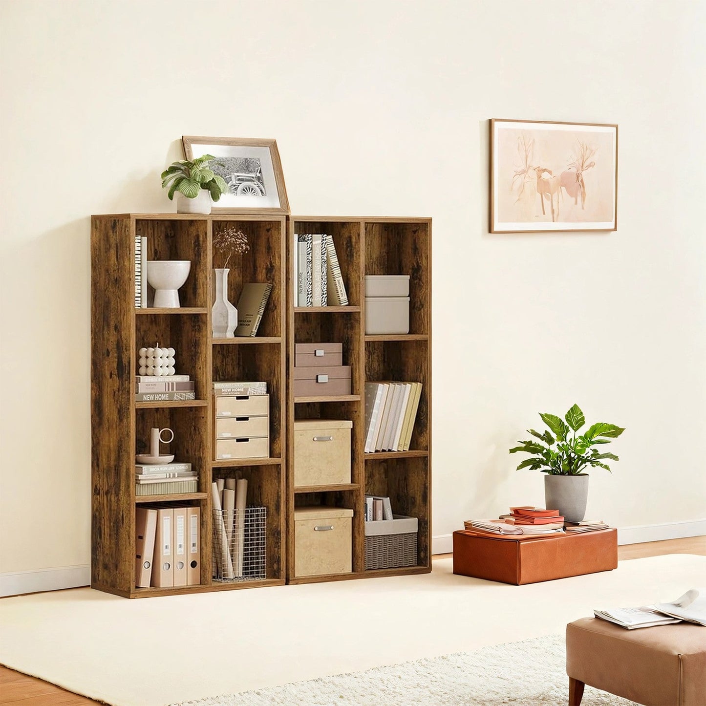 Kids Bookcase, Bookshelf with 5 Compartments, Storage Shelf - image 14