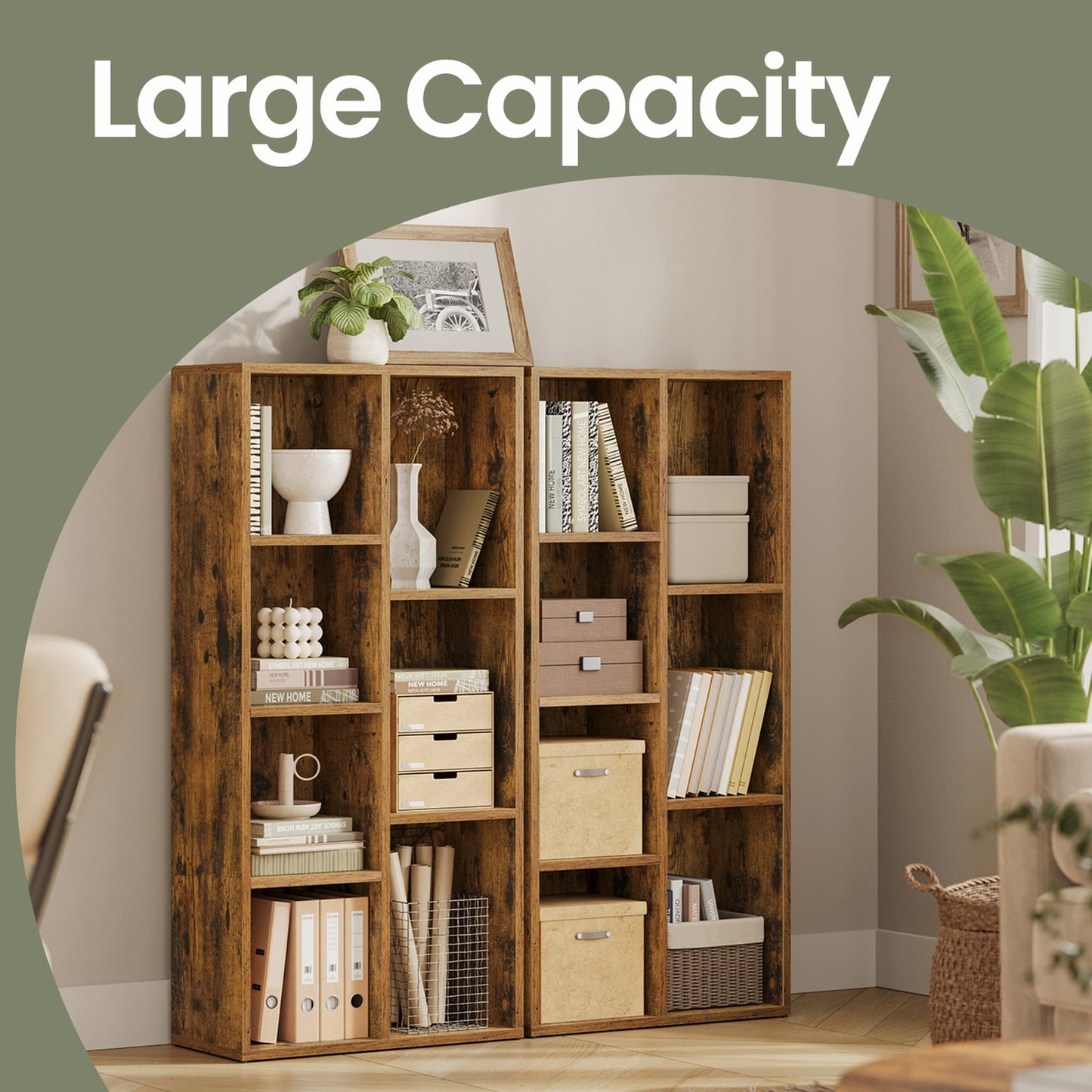 Kids Bookcase, Bookshelf with 5 Compartments, Storage Shelf - image 17