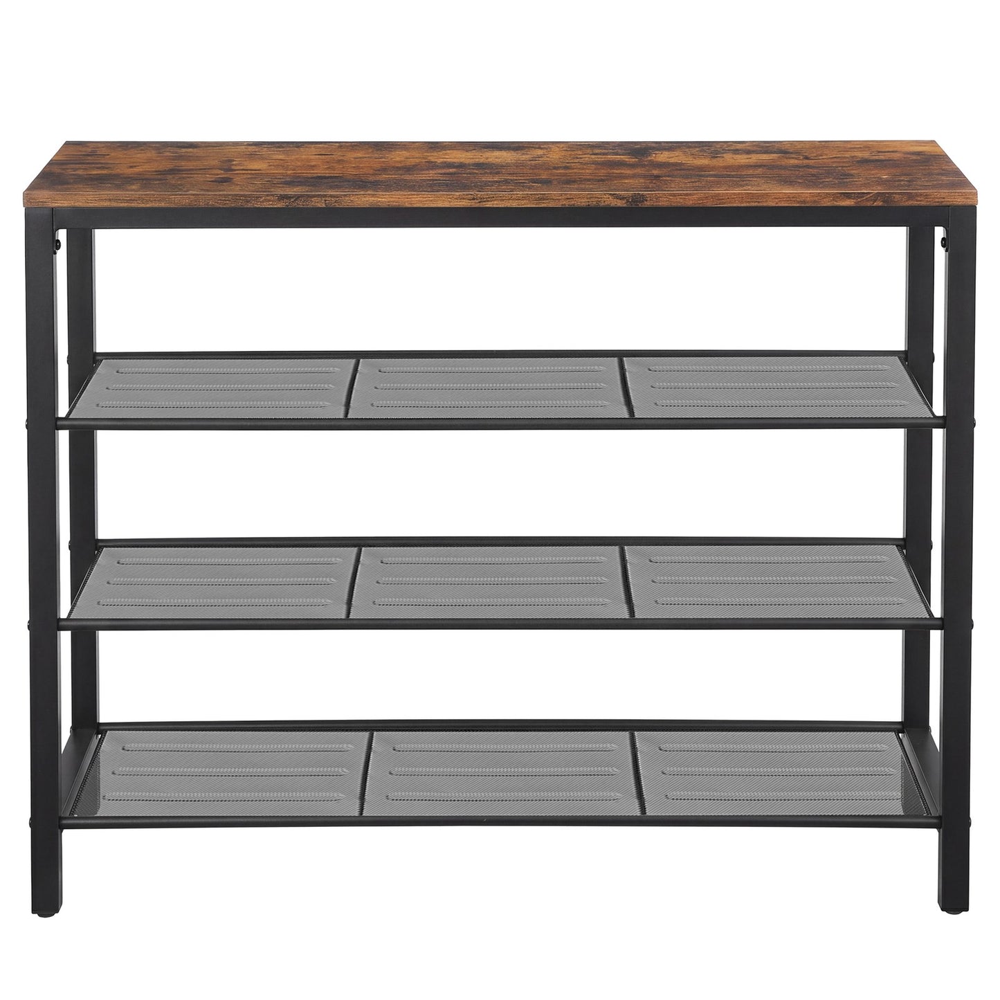 4-Tier Shoe Storage Shelf, Shoe Organizer Rack for Bedroom, Entryway, Living Room, Brown and Black - image 1