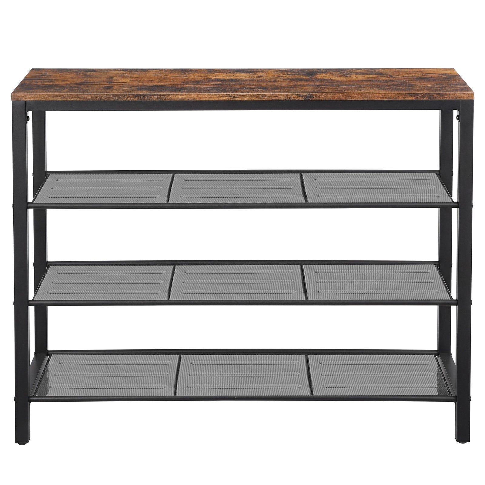 4-Tier Shoe Storage Shelf, Shoe Organizer Rack for Bedroom, Entryway, Living Room, Brown and Black - image 1