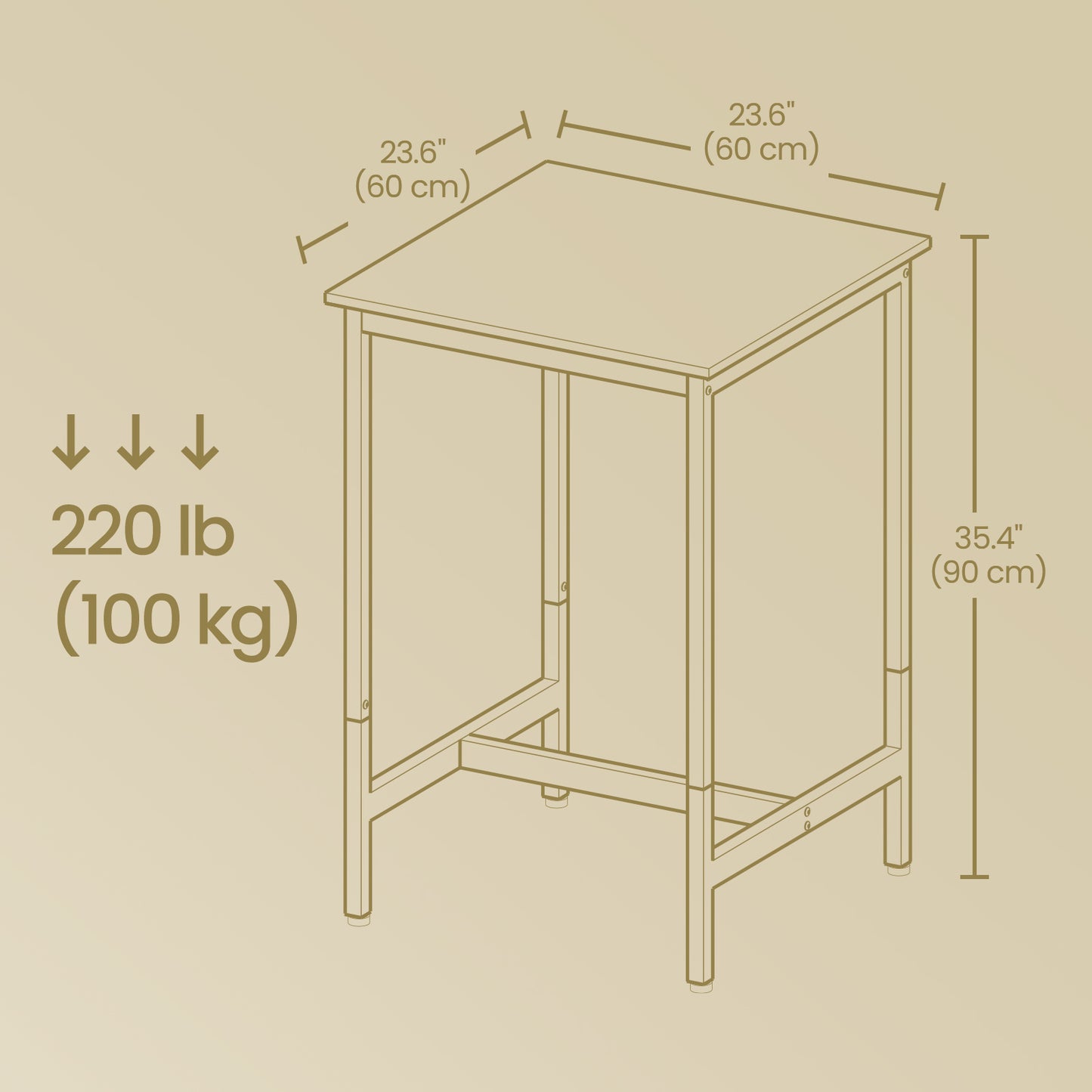 Bar Table, Tall Kitchen Table for Breakfast, Dining Room Table - image 6