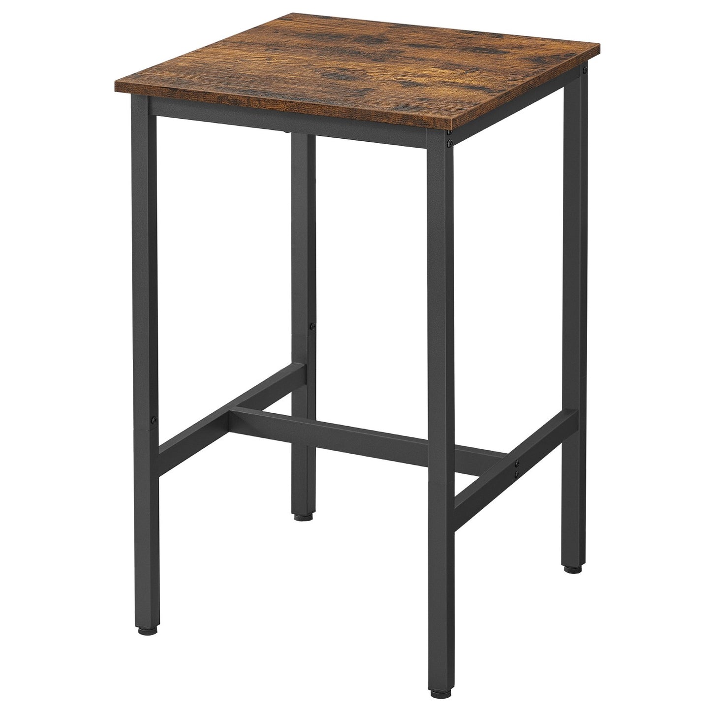 Bar Table, Tall Kitchen Table for Breakfast, Dining Room Table, Rustic Brown and Black - image 1