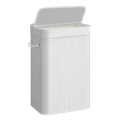 Laundry Hamper with Lid, Bamboo Laundry Basket, Removable - image 9