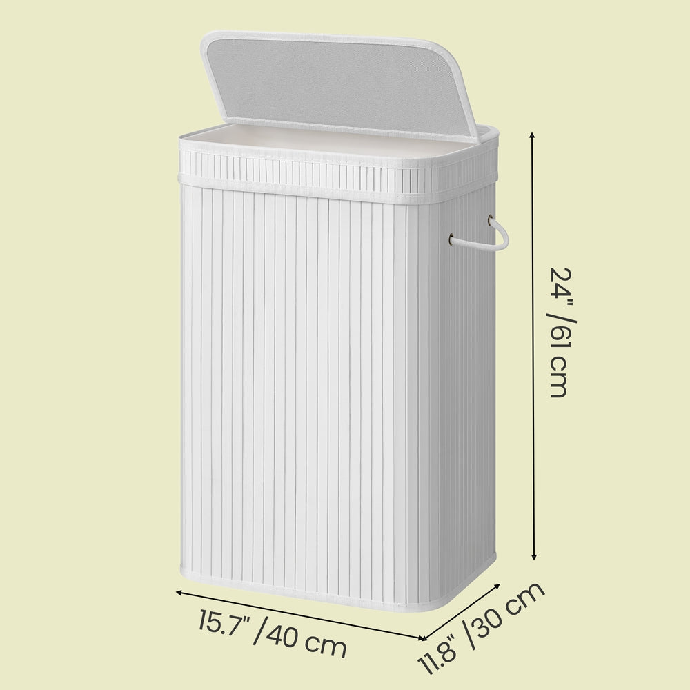 Laundry Hamper with Lid, Bamboo Laundry Basket, Removable - image 10