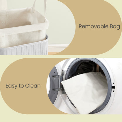 Laundry Hamper with Lid, Bamboo Laundry Basket, Removable - image 15