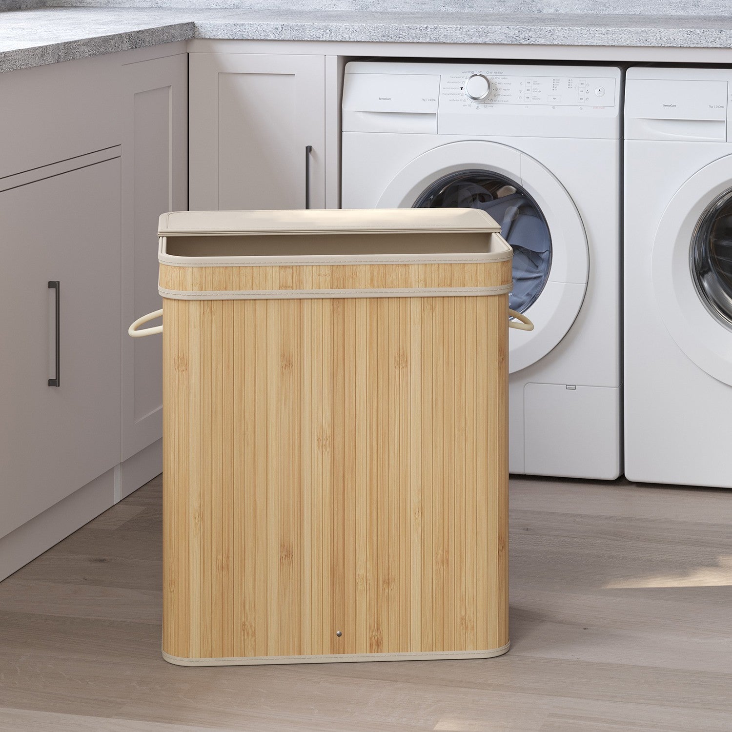Laundry Hamper with Lid, Bamboo Laundry Basket, Removable - image 37