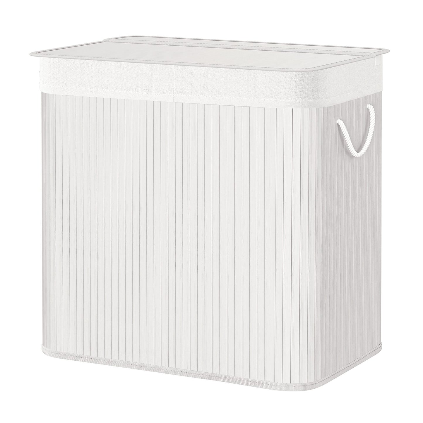 3-Section Laundry Basket, 150 L, Bamboo Laundry Hamper with Lid - image 10