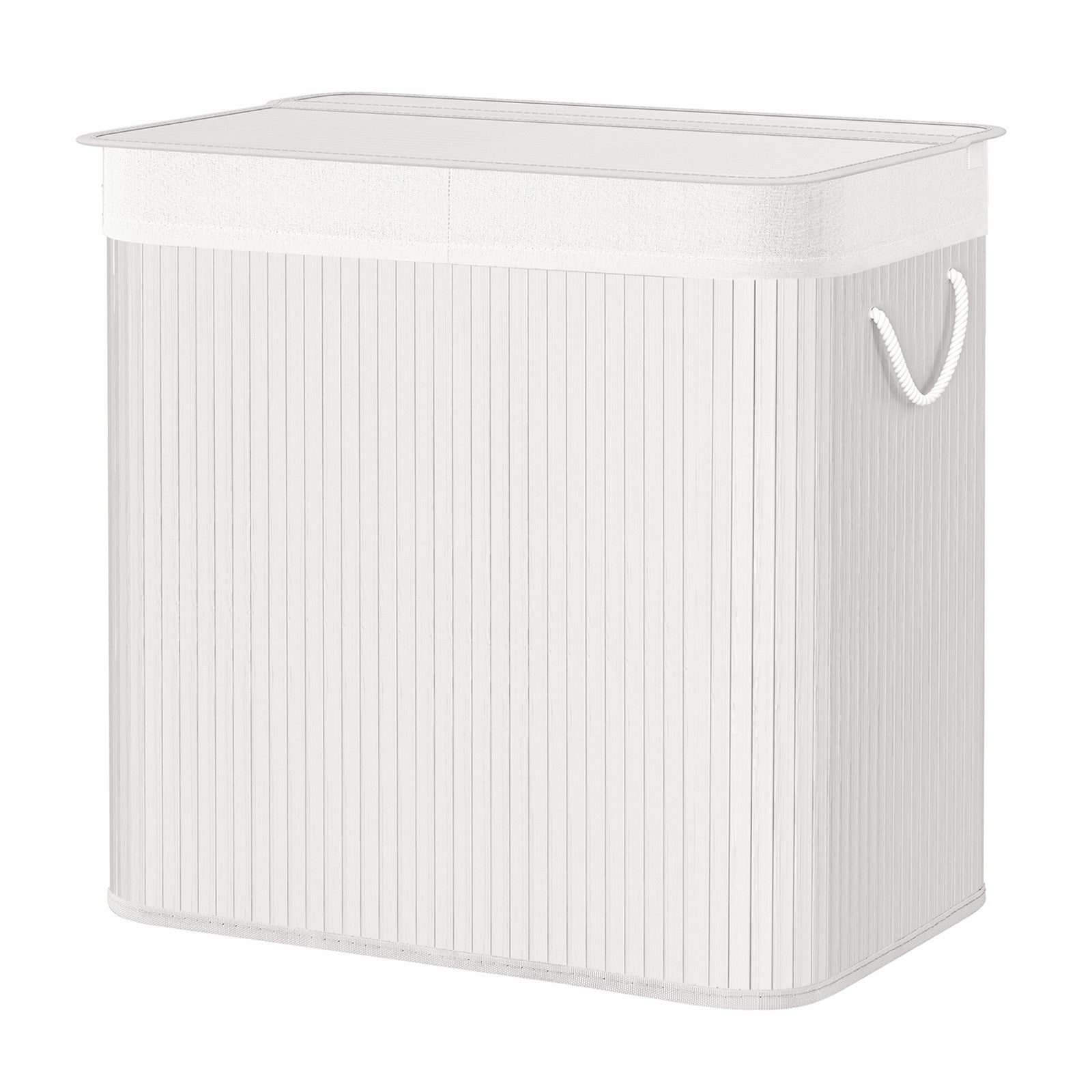 3-Section Laundry Basket, 150 L, Bamboo Laundry Hamper with Lid - image 10