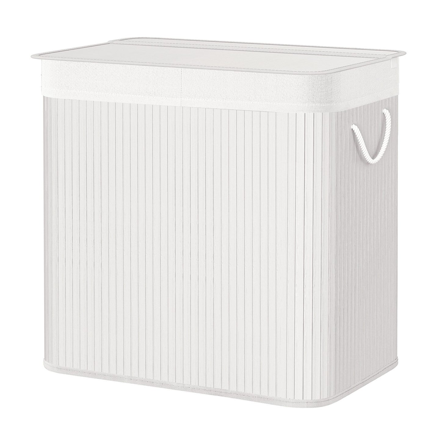 3-Section Laundry Basket, 150 L, Bamboo Laundry Hamper with Lid - image 9