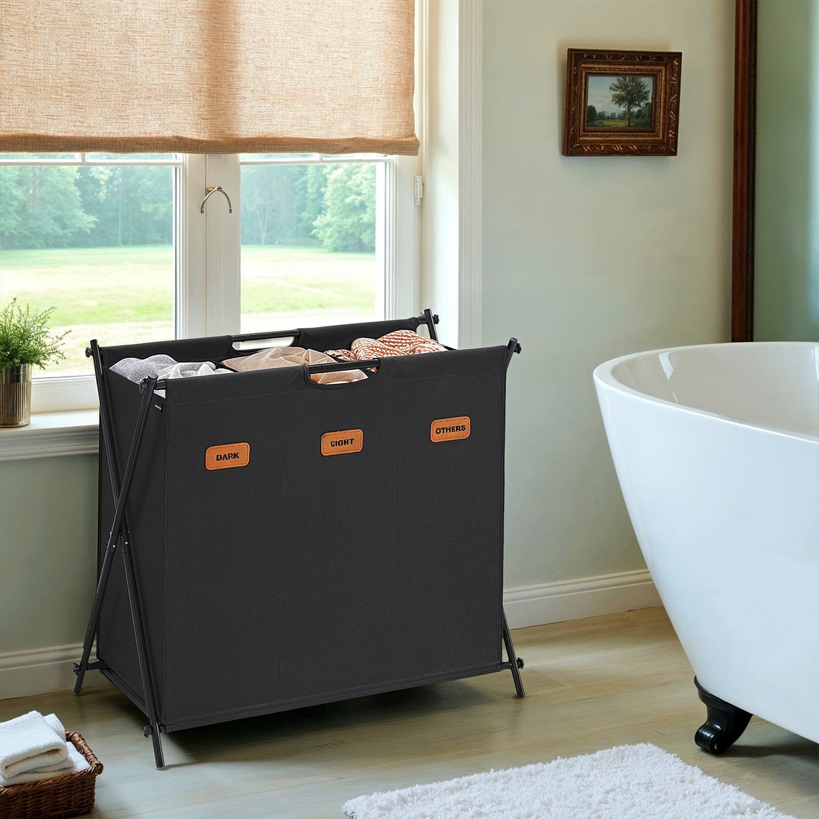 Laundry Hamper, Laundry Basket, 155 L Laundry Sorter 4 Sections - image 16