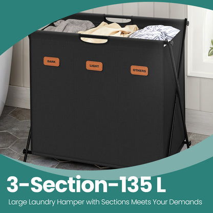 Laundry Hamper, Laundry Basket, 155 L Laundry Sorter 4 Sections - image 17