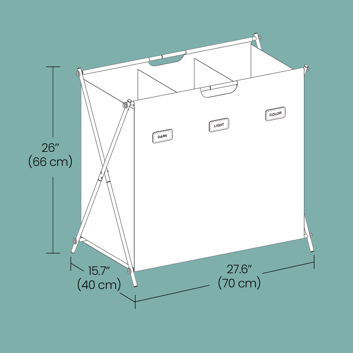 Laundry Hamper, Laundry Basket, 155 L Laundry Sorter 4 Sections - image 19