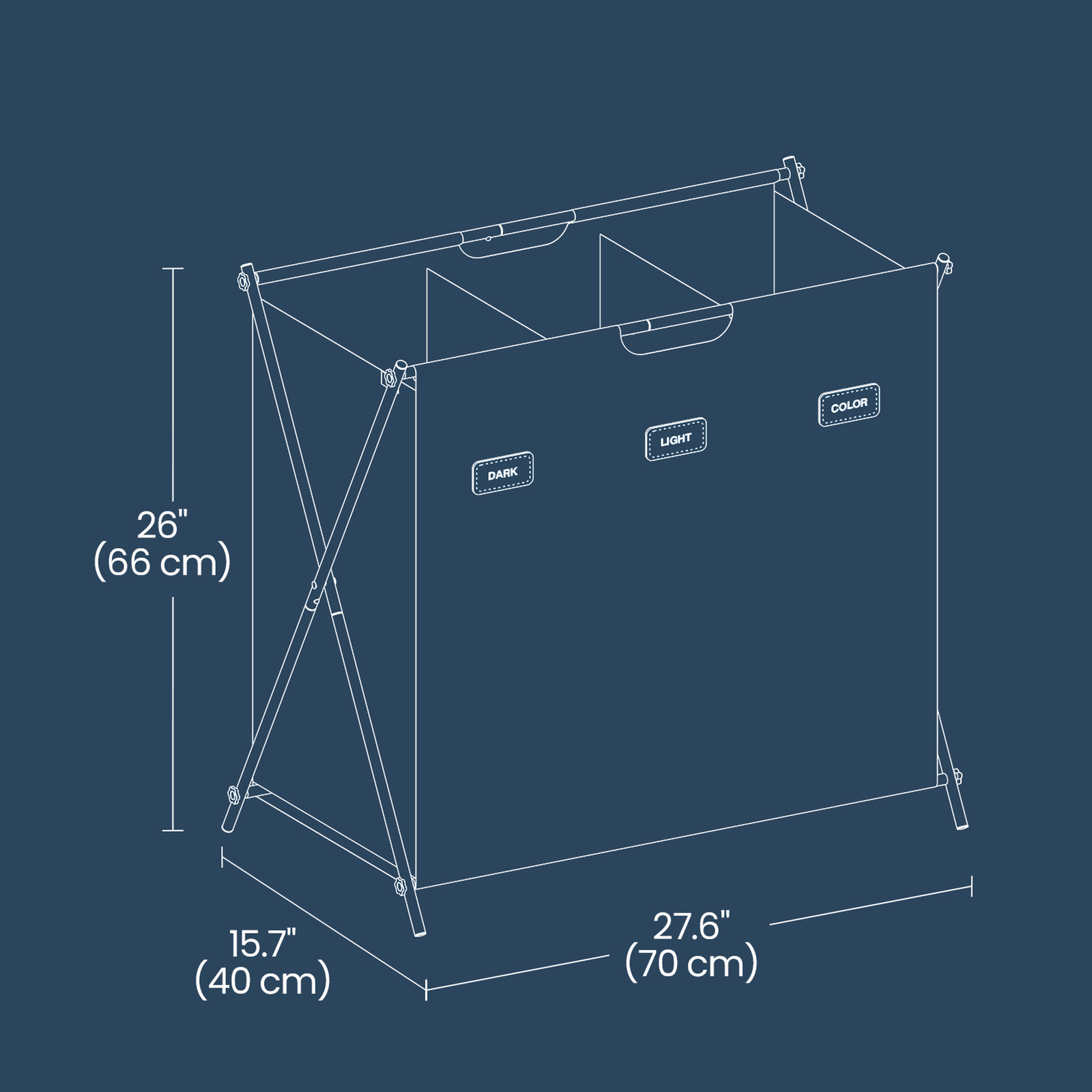 Laundry Hamper, Laundry Basket, 155 L Laundry Sorter 4 Sections - image 24