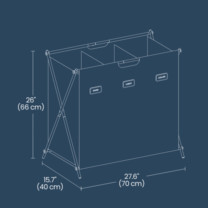 Laundry Hamper, Laundry Basket, 155 L Laundry Sorter 4 Sections - image 24