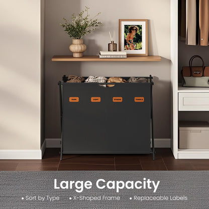 Laundry Hamper, Laundry Basket, 155 L Laundry Sorter 4 Sections - image 2