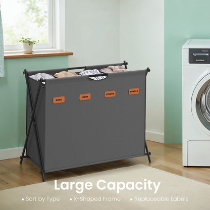 Laundry Hamper, Laundry Basket, 155 L Laundry Sorter 4 Sections - image 25