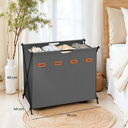 Laundry Hamper, Laundry Basket, 155 L Laundry Sorter 4 Sections - image 28