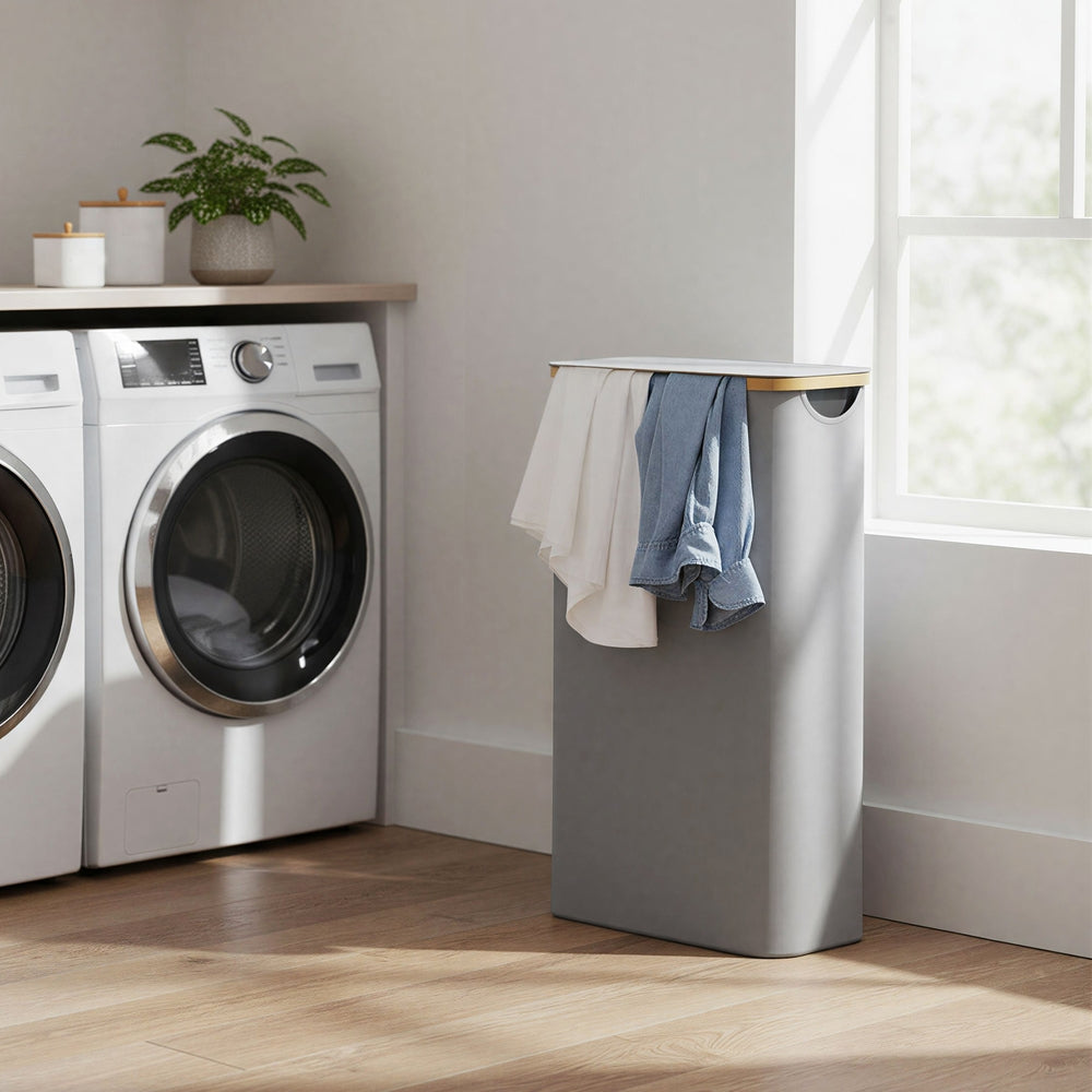 Laundry Basket with Lid, Slim Laundry Hamper, 65 L - image 16