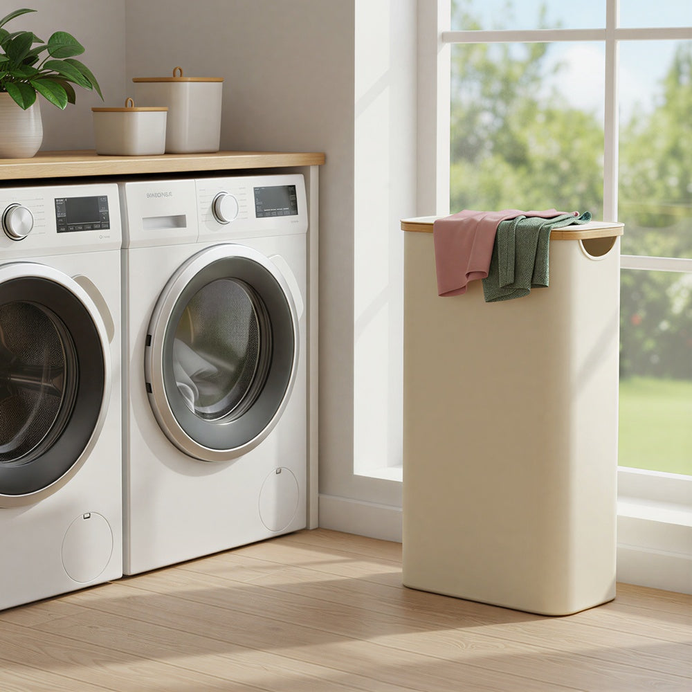 Laundry Basket with Lid, Slim Laundry Hamper, 65 L - image 28