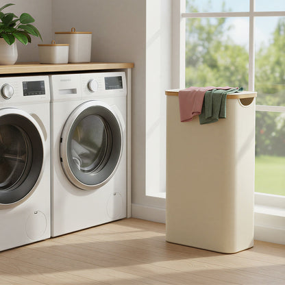 Laundry Basket with Lid, Slim Laundry Hamper, 65 L - image 28