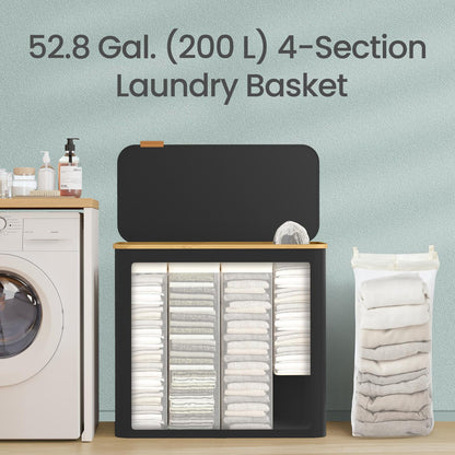 Laundry Basket with Lid, Slim Laundry Hamper, 65 L - image 56