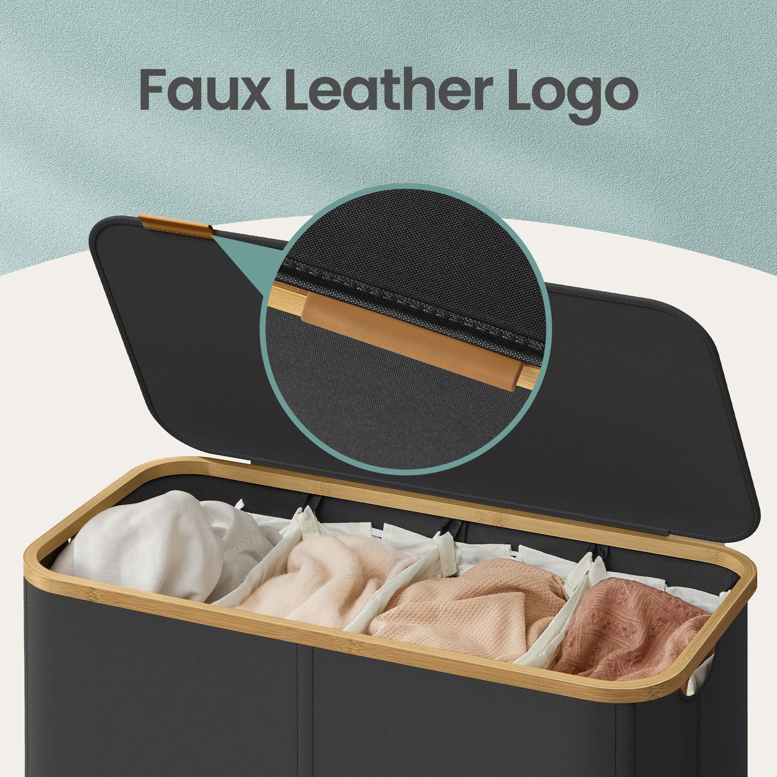 Laundry Basket with Lid, Slim Laundry Hamper, 65 L - image 57