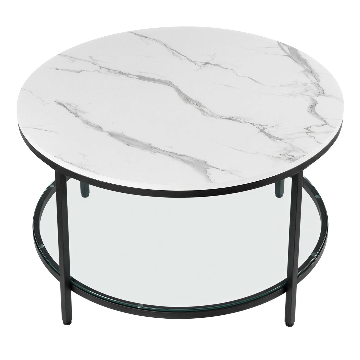 Living Room Table, Sofa Cocktail Table Faux Marble Round, Modern Coffee Table, for Living Room - image 10