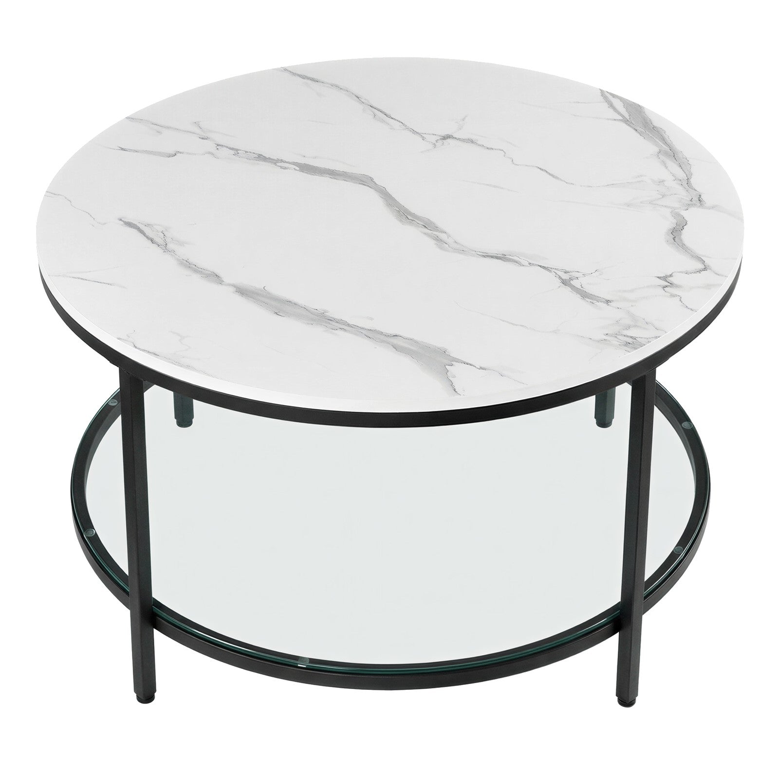 Living Room Table, Sofa Cocktail Table Faux Marble Round, Modern Coffee Table, for Living Room - image 10