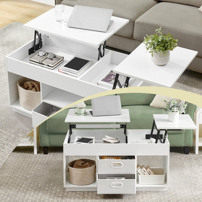 Coffee Table, Lift Top Coffee Table with 2 Drawers, Center Table with Lift Tabletop - image 4